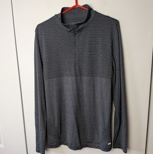 KARBON Men 1/4 Zip Crewneck Size L Dark Gray Color Sweatshirt
